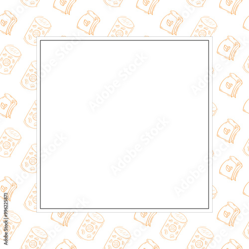 Wallpaper Mural hand drawn food frame. doodle frame background Torontodigital.ca