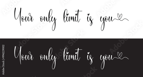You are your only limit lettering phrase black color modern calligraphy. Goals suck System matters motivational poster for gym, textile, prints. Discipline inspirational poster in eps 10.
