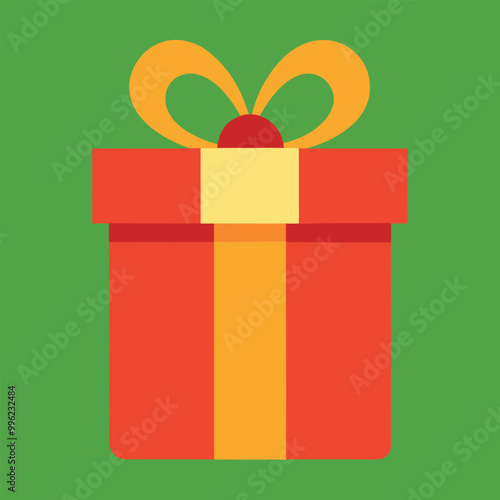 Christmas giftbox vector art illustration.