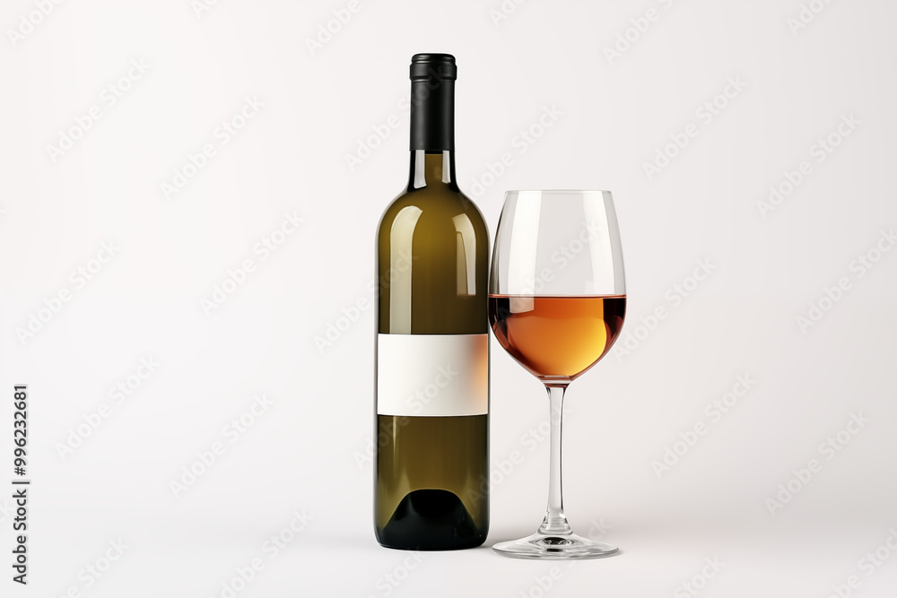 Wine bottle with glass on white background. Wine related themes. Wine professions. Onologist. Wine shop. Buying and selling wine. Images for graphic designers. Isolated wine. Image for website. Wine bottle with glass on white background. Wine related themes. Wine professions. Onologist. Wine shop. Buying and selling wine. Images for graphic designers. Isolated wine. Image for website.