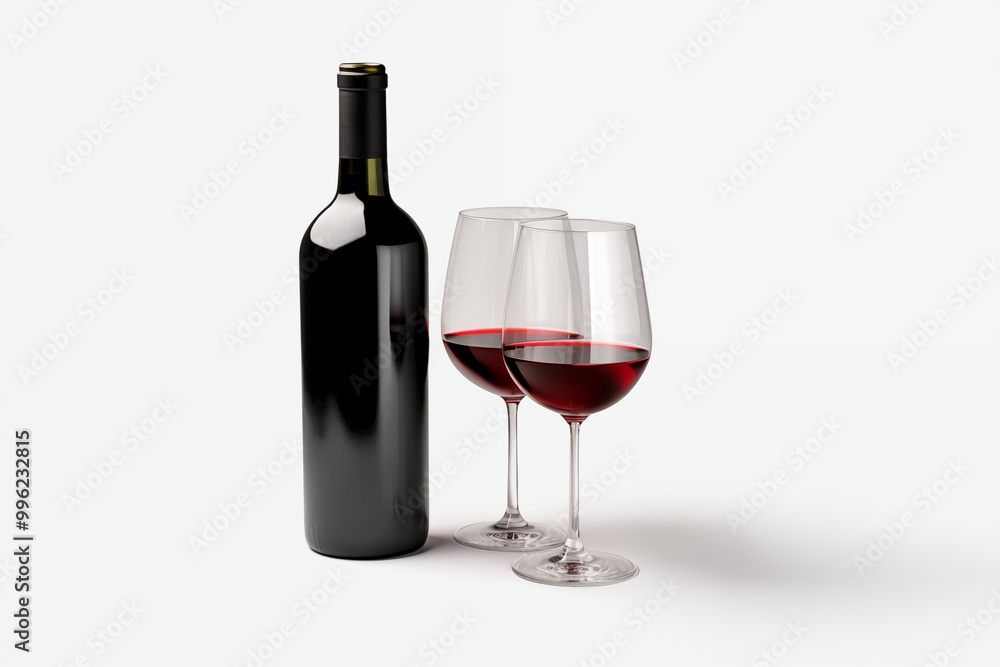 Wine bottle with glass on white background. Wine related themes. Wine professions. Onologist. Wine shop. Buying and selling wine. Images for graphic designers. Isolated wine. Image for website. Wine bottle with glass on white background. Wine related themes. Wine professions. Onologist. Wine shop. Buying and selling wine. Images for graphic designers. Isolated wine. Image for website.