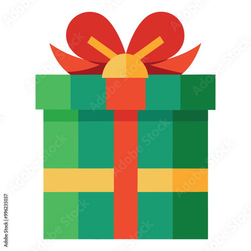 Christmas giftbox vector art illustration.