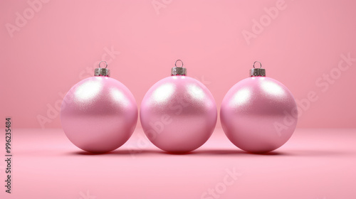 Illustration of christmas balls on a pink background