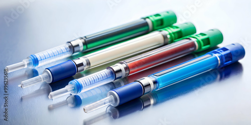 Medication injection pens for type 2 diabetes and weight loss treatment, Ozempic, Mounjaro