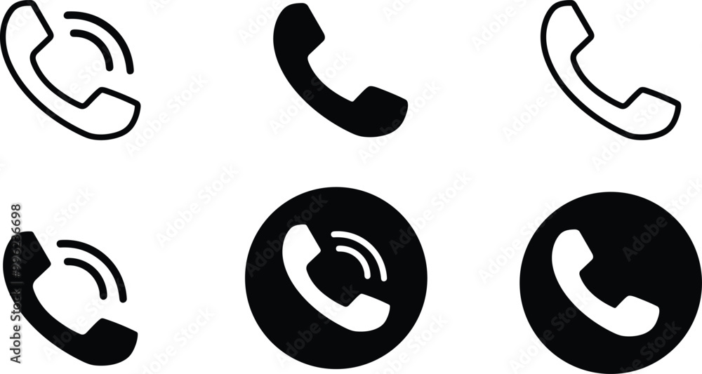 Phone Dial Symbols. Call Icons set. Phone icon in trendy flat and line style. Telephone vector Phone Dial Symbols. Call Icons set. Phone icon in trendy flat and line style. Telephone vector