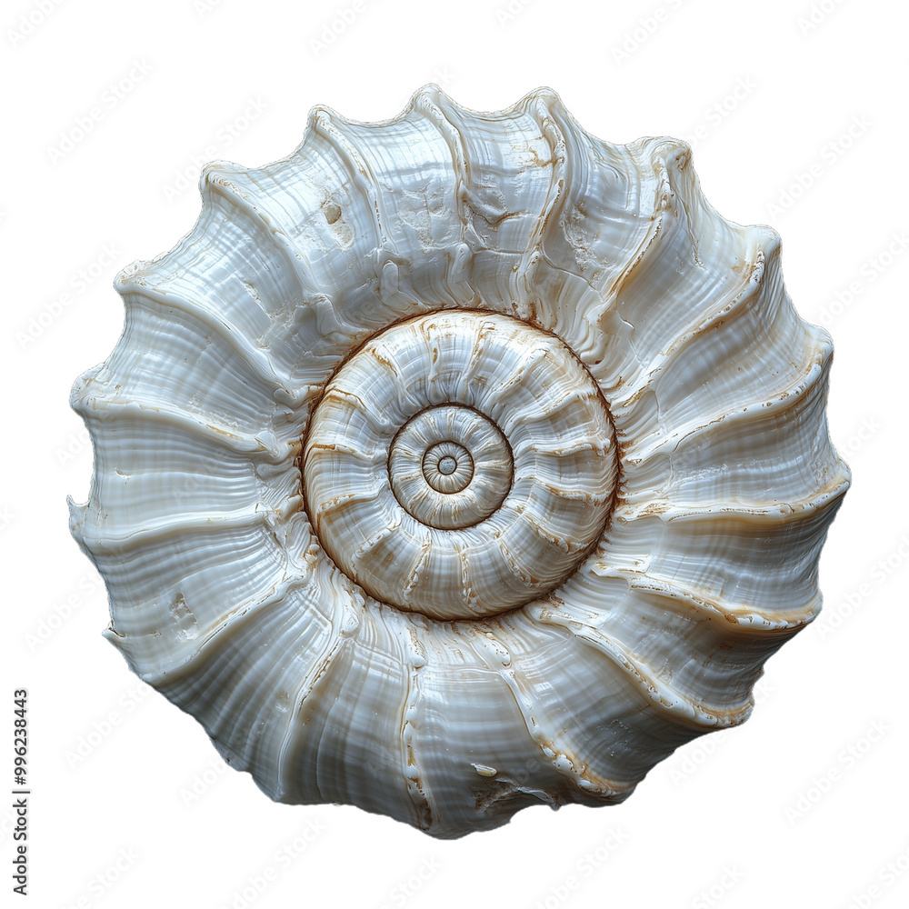 Close-up of an intricate seashell with natural patterns on a transparent background showcasing the beauty of marine life and ocean textures Close-up of an intricate seashell with natural patterns on a transparent background showcasing the beauty of marine life and ocean textures