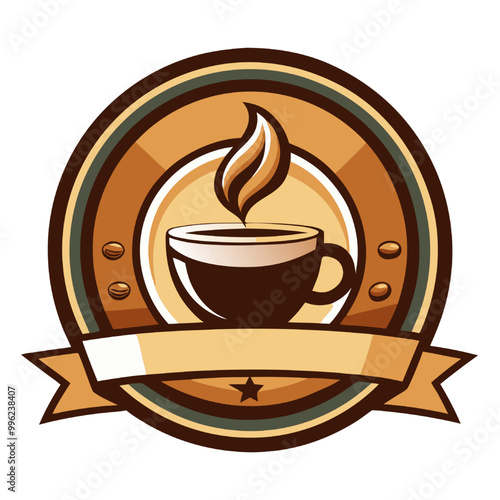 Coffee Shop Badge Logo Design 