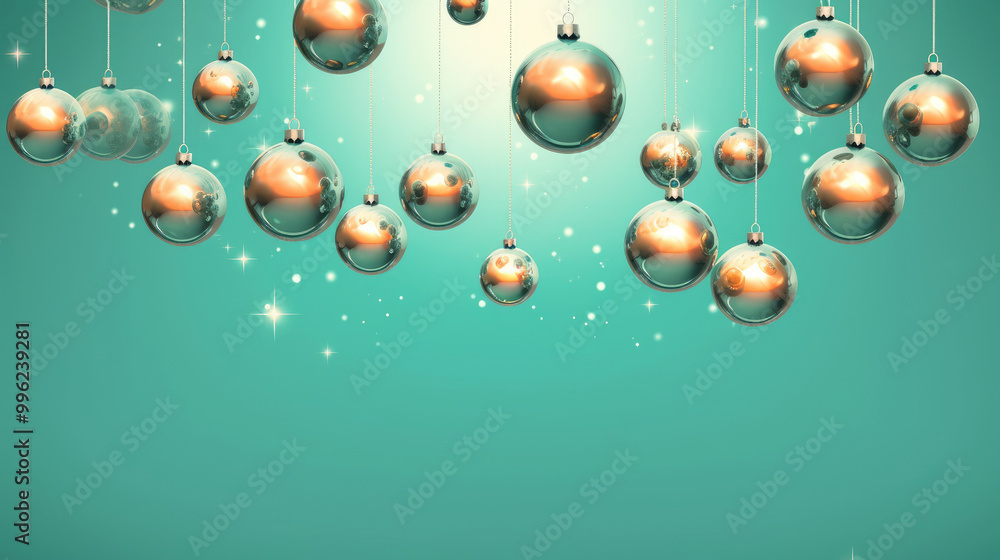 Illustration of christmas balls on a light cyan background Illustration of christmas balls on a light cyan background