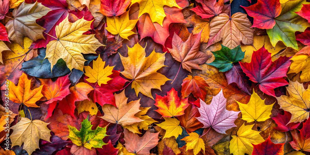 Colorful autumn leaves scattered on the ground, creating a seamless and vibrant background, Autumn, leaves, pattern, colorful Colorful autumn leaves scattered on the ground, creating a seamless and vibrant background, Autumn, leaves, pattern, colorful