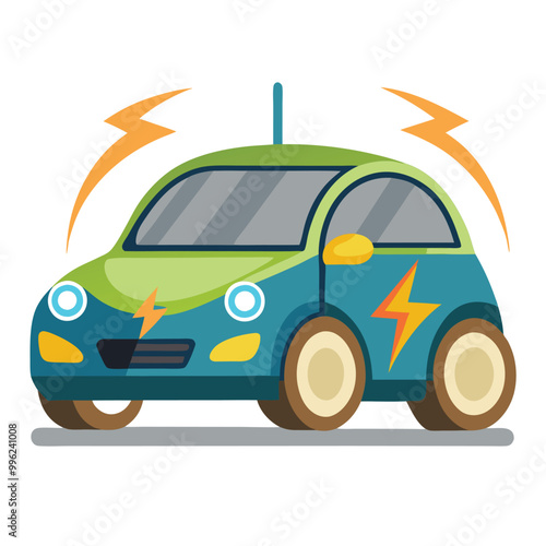 Electric car vector illustration