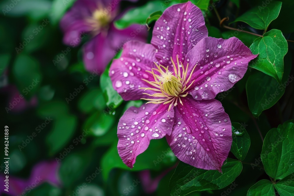 One blossom of Clematis Samaritan Jo One blossom of Clematis Samaritan Jo