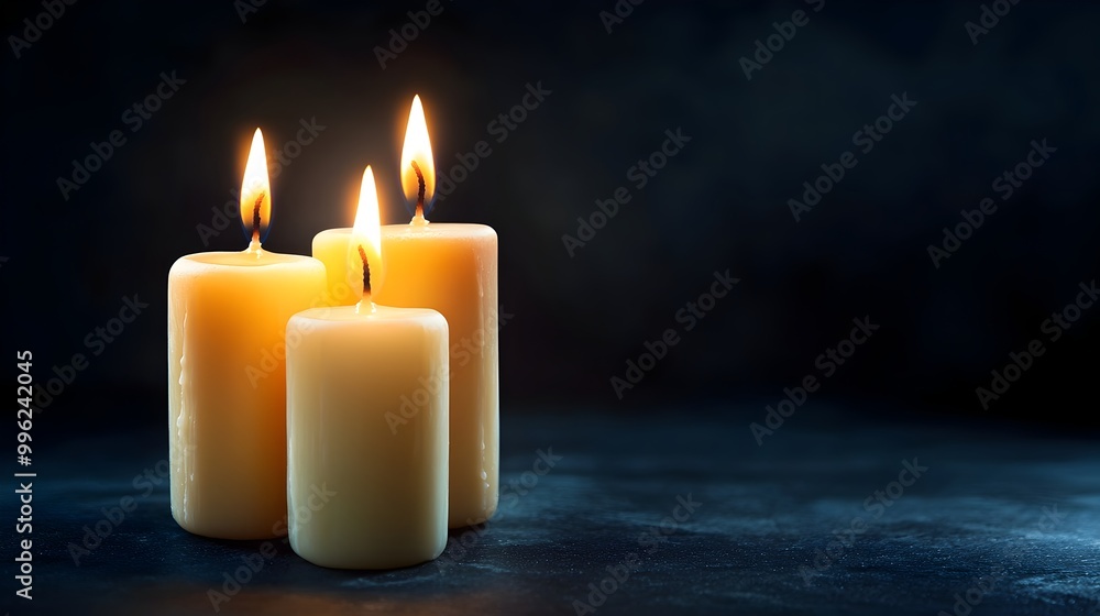 Glowing Candles Creating a Warm and Intimate Ambiance in a Dark Room Glowing Candles Creating a Warm and Intimate Ambiance in a Dark Room