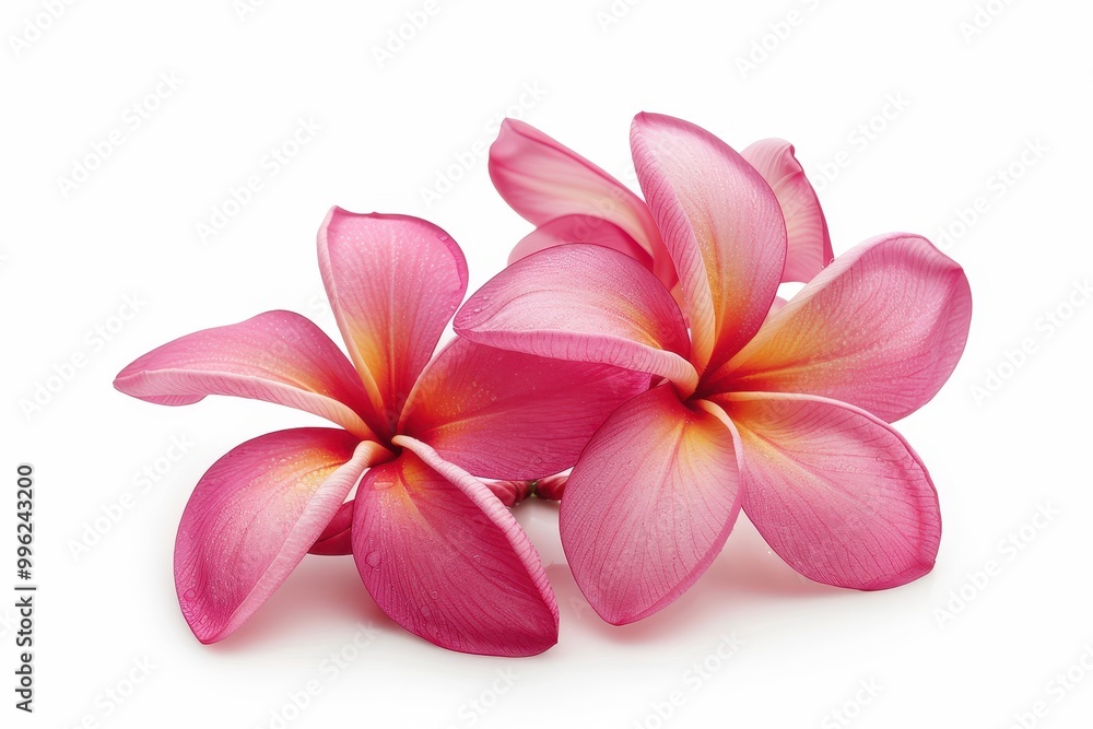 Fototapeta premium Plumeria flowers isolated on white background