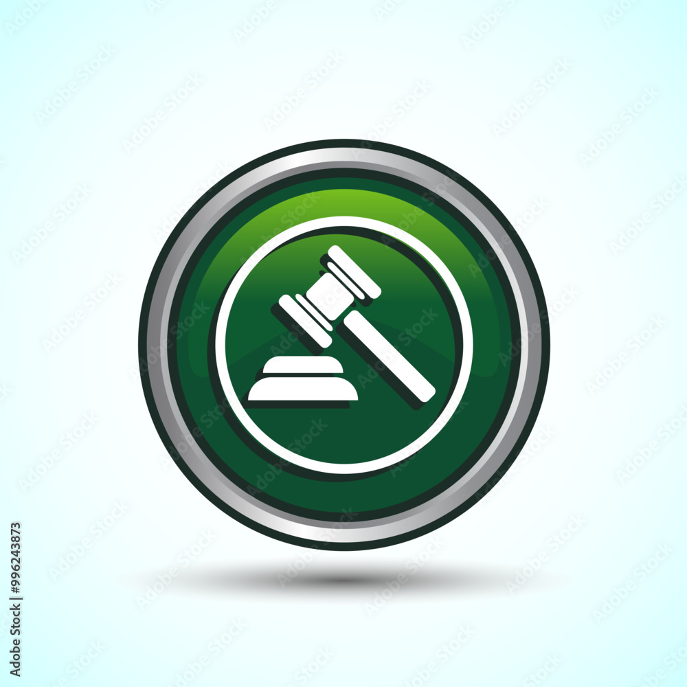 Gavel Icon Design Illustration, Legal and Justice Law Icon For Apps and Websites, Green Color Round Button Design Gavel Icon Design Illustration, Legal and Justice Law Icon For Apps and Websites, Green Color Round Button Design