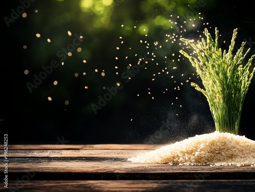 A timelapse of koji mold growing on rice grains for sake production photo