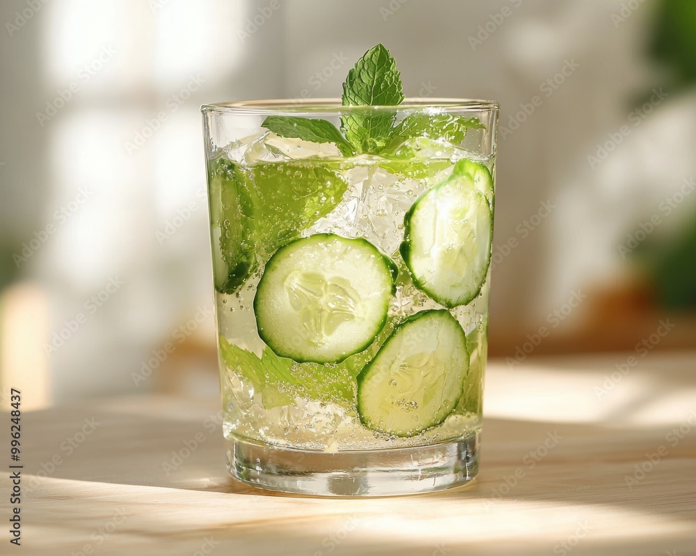Refreshing Sparkling Water with Cucumber and Mint Refreshing Sparkling Water with Cucumber and Mint