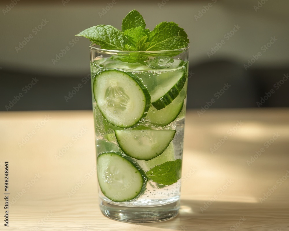 Refreshing Sparkling Water with Cucumber and Mint Refreshing Sparkling Water with Cucumber and Mint