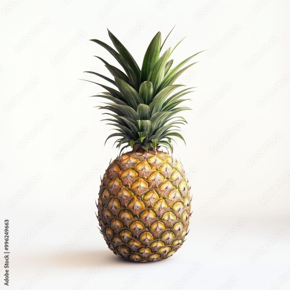 pineapple on a white background, professional color grading, soft shadows, low contrast, clean sharp focus pineapple on a white background, professional color grading, soft shadows, low contrast, clean sharp focus