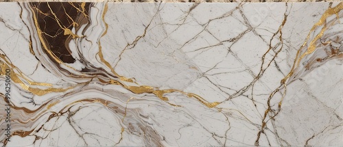 White Marble with Golden Veins