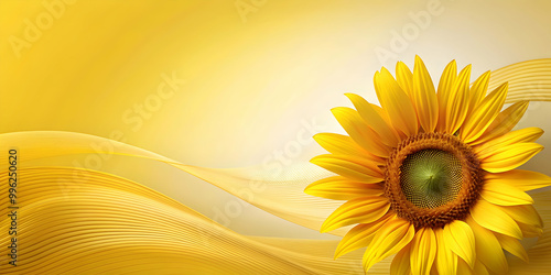 Fototapeta Naklejka Na Ścianę i Meble -  Abstract wallpaper with a waving sunflower decoration, abstract, wallpaper, sunflower, decoration, wave, design