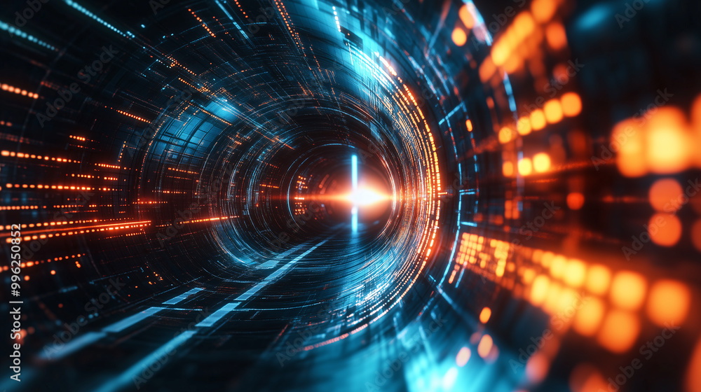 abstract tunnel showing the future of digital technology abstract tunnel showing the future of digital technology