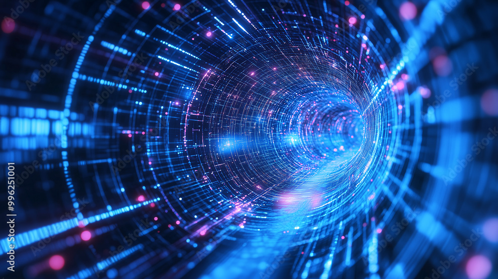 abstract tunnel showing the future of digital technology abstract tunnel showing the future of digital technology