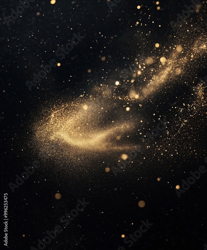 A black background with gold glitter particles scattered all over it