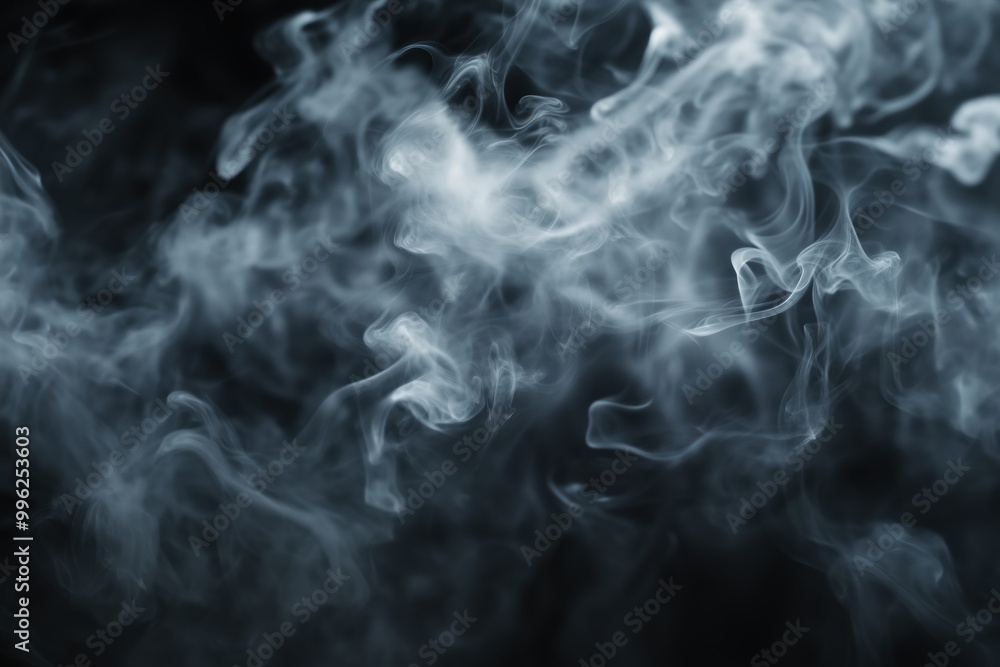 A thick, black smoke cloud with a blue tint A thick, black smoke cloud with a blue tint