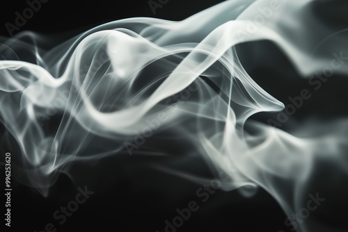 A white smokey cloud with a black background