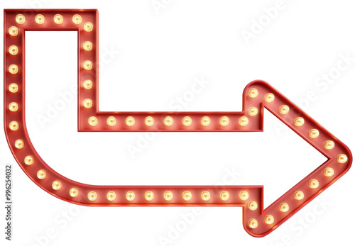 Retro style cinema sign banner arrow shape background