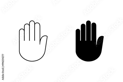 Hand stop icon set. vector illustration for web, ui, and mobile apps