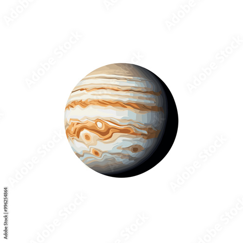 Detailed Digital Illustration of Planet Jupiter