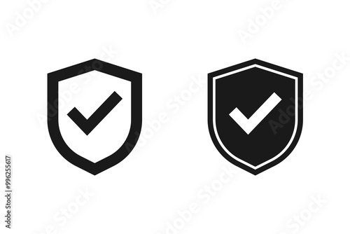 Security icon set, flat style. Shield security symbol for your web site design, logo, app, UI Vector EPS 10.