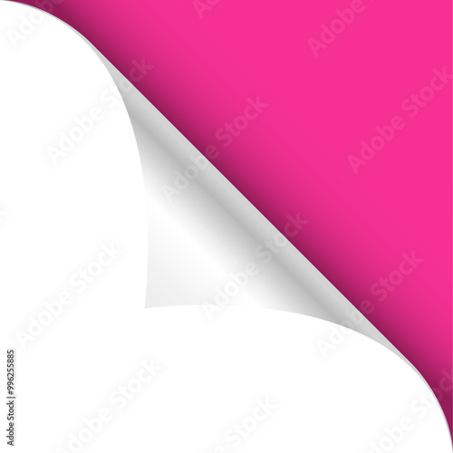 Pink curled corner page