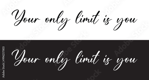 You are your only limit lettering phrase black color modern calligraphy. Goals suck System matters motivational poster for gym, textile, prints. Discipline inspirational poster in eps 10.