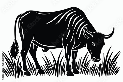 bull eating grass A.eps