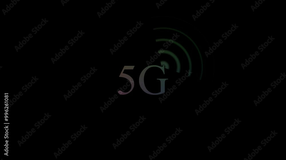 the Animated 5G network icon design in flat icon. Technology concept icon. 5G network. black background the Animated 5G network icon design in flat icon. Technology concept icon. 5G network. black background