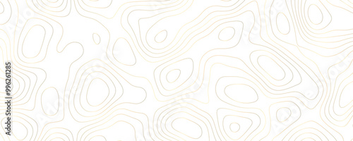 Digital Topographic Sketch with Gold Wavy Contours and Geometric Grid Patterns for a Luxury Travel Map 