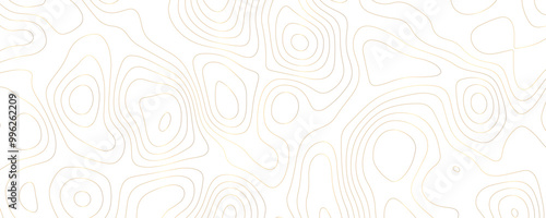 Luxury Topography Map Illustration Featuring Gold Contours and Wide Wavy Patterns for a Nature Travel Art Concept 