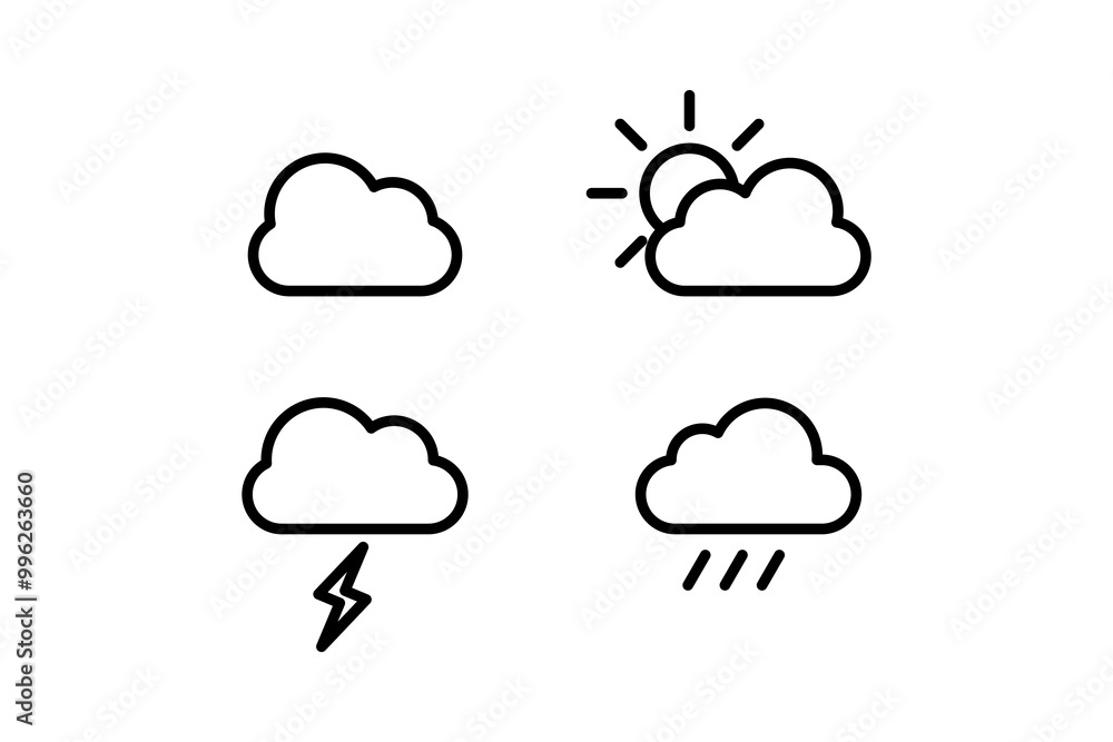 clouds and weather icon set vector clouds and weather icon set vector