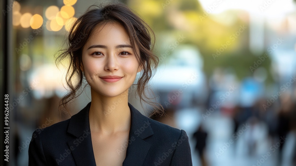 Confident Businesswoman Smiling Outdoors Confident Businesswoman Smiling Outdoors