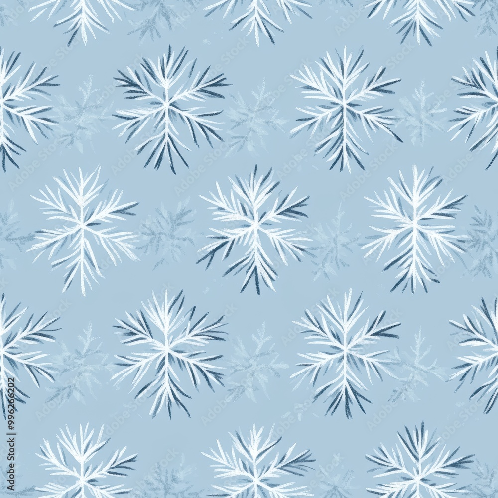 Delicate Snowflake Pattern in Icy Blue Tones Delicate Snowflake Pattern in Icy Blue Tones