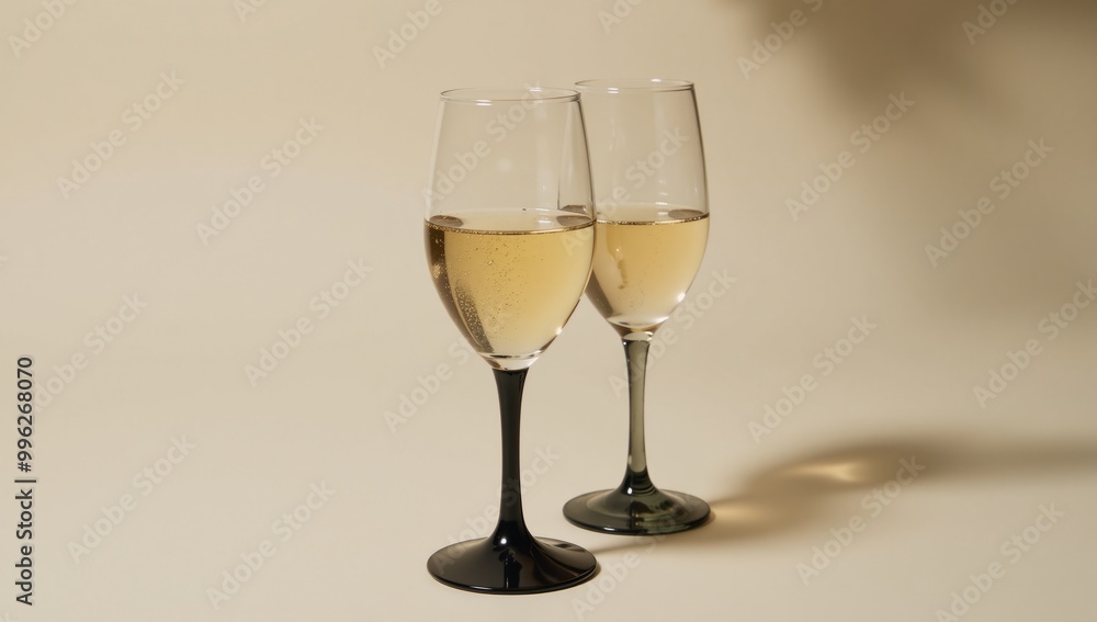 Minimalist design featuring a simple black outline around a champagne glass shape Vector Art Minimalist design featuring a simple black outline around a champagne glass shape Vector Art