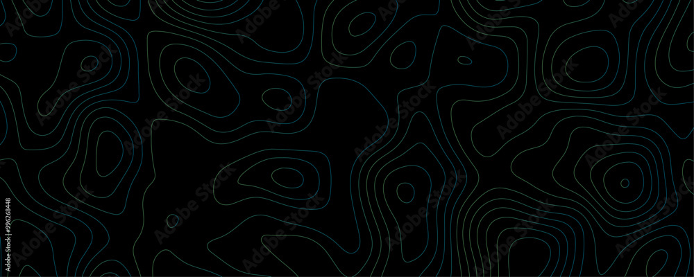 Abstract Topography Map Featuring Geometric Contour Lines and Wavy Relief Patterns on a Dark Background for Hiking and Travel
Abstract Topography Map Featuring Geometric Contour Lines and Wavy Relief Patterns on a Dark Background for Hiking and Travel