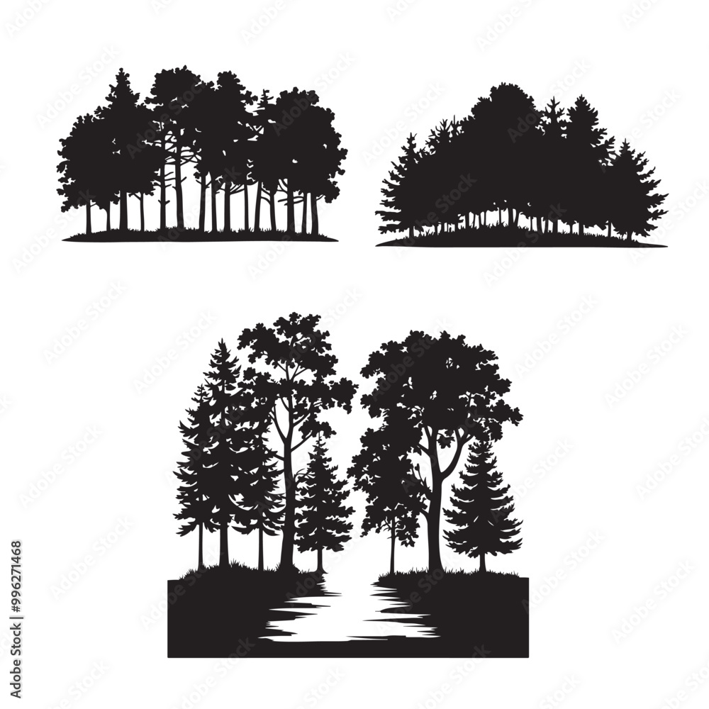 Fototapeta premium forest tree silhouette