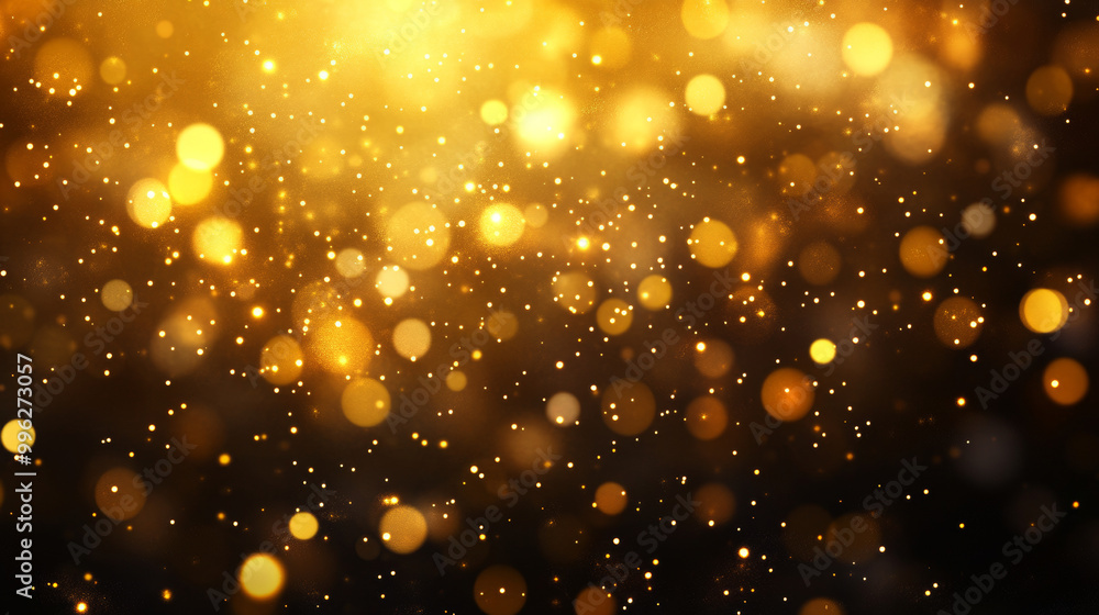 A vector illustration of dust sparks and golden stars shining with special light, set against a black background. The image captures the magic of sparkling dust particles, creating a festive and encha A vector illustration of dust sparks and golden stars shining with special light, set against a black background. The image captures the magic of sparkling dust particles, creating a festive and encha