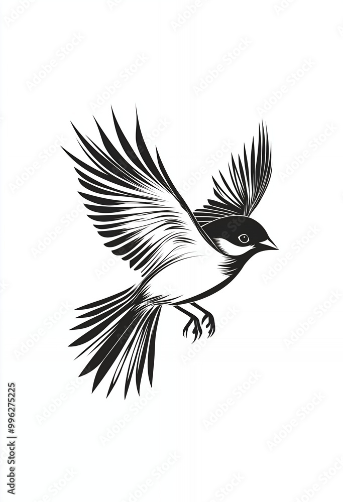 a black and white drawing of a bird a black and white drawing of a bird