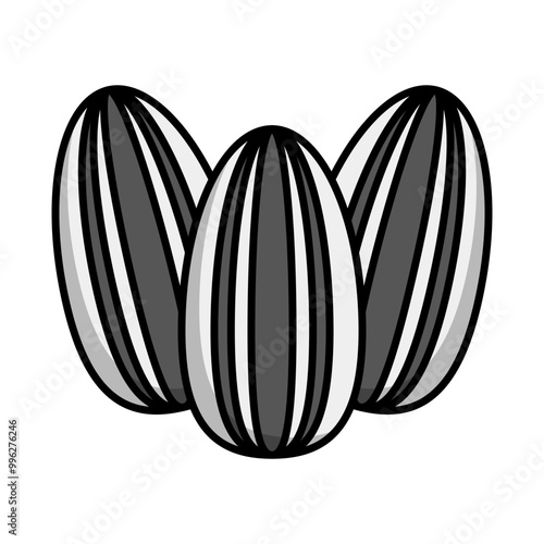 Three sunflower seeds icon. Vector.