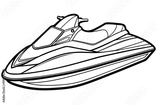 Jet ski vector silhouette