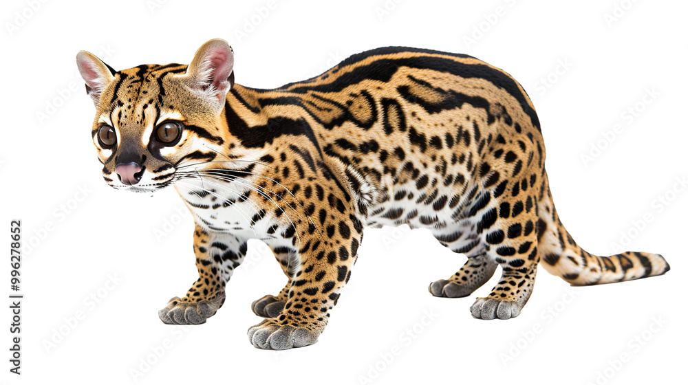 Fototapeta premium Ocelot isolated on transparent background, png